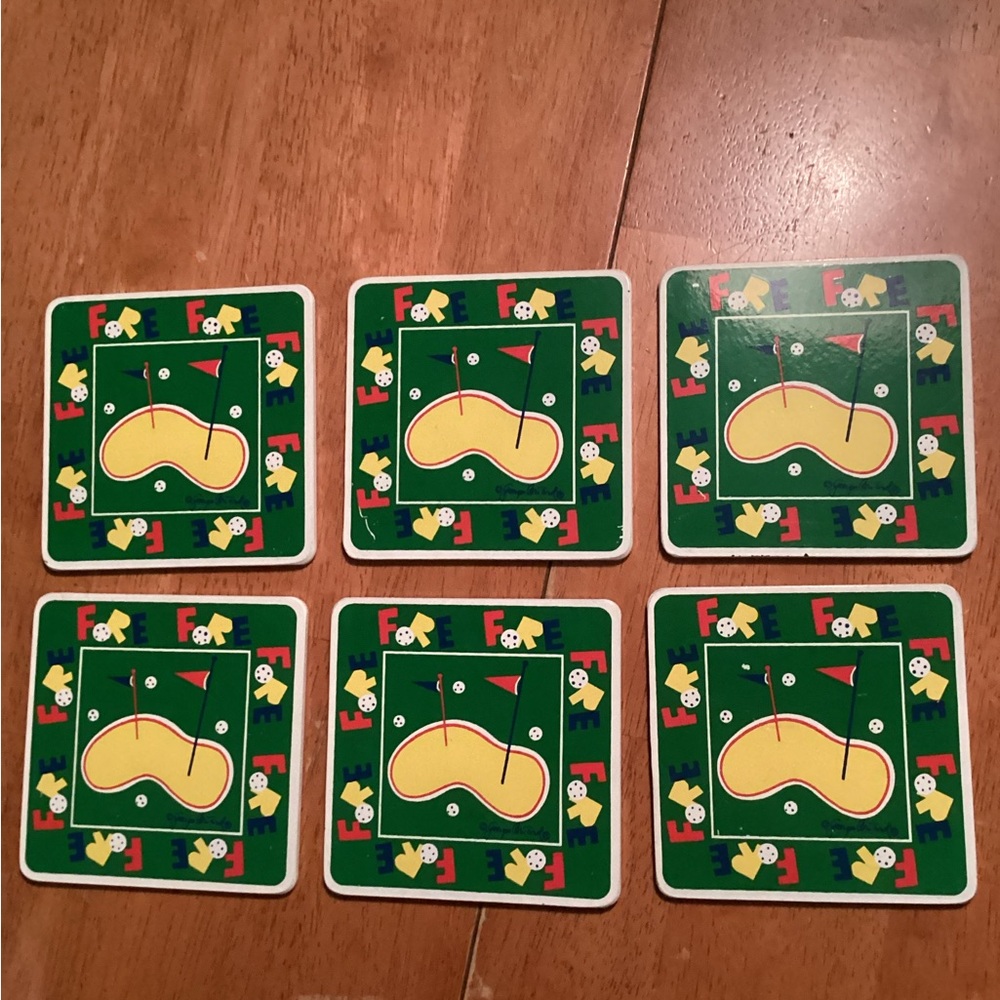 FORE - Georges Briard - Golf-Themed Coaster Set - set of 6